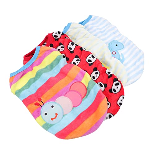 TOYZFRIENDY 4 Stück Teiliges Haustier Kostüm für Kleine Hunde Cartoon Vest aus Weichem Flanell Atmungsaktive und Warme Hundeweste für Herbst Niedliche Haustierkleidung Xs Panda Raupe von TOYZFRIENDY