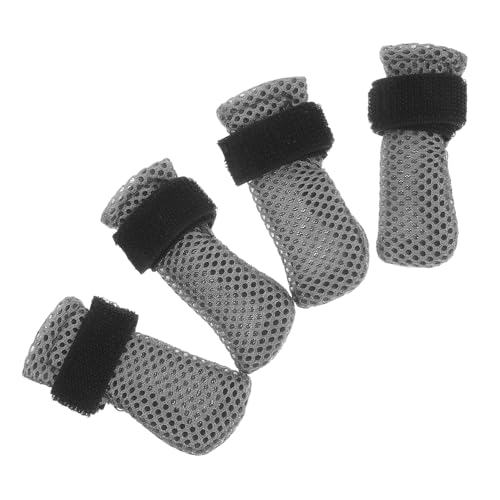 TOYZFRIENDY 4 Stück Teiliges Katzen Pfotenschutz Schuhe Graue rutschfeste Weiche Haustier Fußabdeckungen Geeignet für Baden Krallenschneiden Outdoor-aktivitäten Sicherer Sitz Atmungsaktiv von TOYZFRIENDY