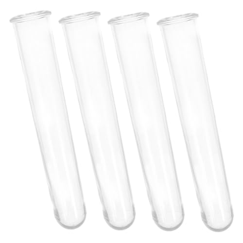 TOYZFRIENDY 4 Stück Teiliges Transparente Hydroponik Vasenröhrchen aus PC für Dekorative Frische Blumen Stilvolle Wassergefäße für Zimmerpflanzen Einfache Charmante Tischdekoration von TOYZFRIENDY