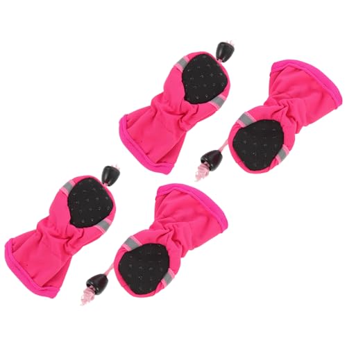 TOYZFRIENDY 4 Stück wasserdichte Hundeschuhe Pfotenschutz rutschfest Outdoor Hundestiefel Bequem Leicht Anzuziehen für Kleine und Mittlere Hunde bei Regen von TOYZFRIENDY