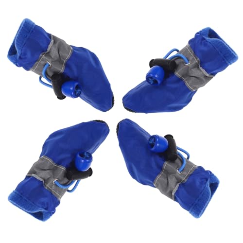 TOYZFRIENDY 4 wasserdichte Hundeschuhe Blau Xs rutschfeste Pfotenschutz Booties für Kleine bis Mittlere Hunde Wetterfeste Outdoor Pfotenschuhe für Spaziergänge und Sport von TOYZFRIENDY