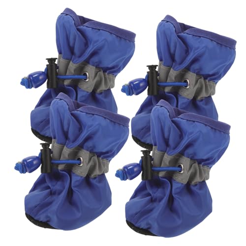 TOYZFRIENDY 4 wasserdichte Hundeschuhe für Kleine bis Mittlere Hunde rutschfeste Pfotenschutzschuhe Atmungsaktiv Allwettertauglich XXXL Blauer Outdoor Schutz für Empfindliche Pfoten von TOYZFRIENDY