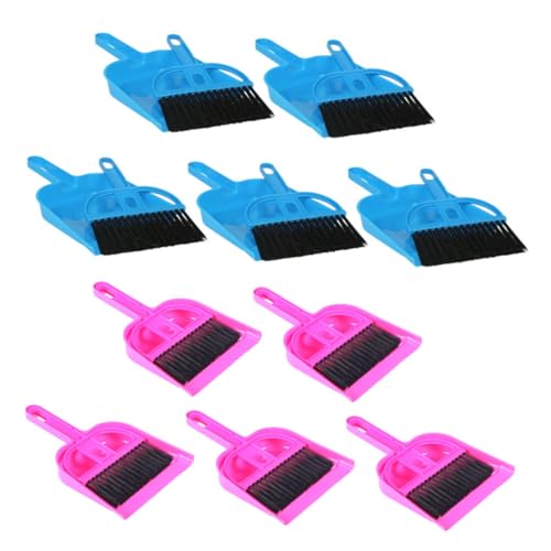 TOYZFRIENDY 5 Sätze Mini Kehrset für Kleintierkäfig Reinigung Leichtes Staubschaufel und Bürsten für Kaninchen Hamster Reptilien Kompakt für Enge Ecken und Streu-entfernung von TOYZFRIENDY