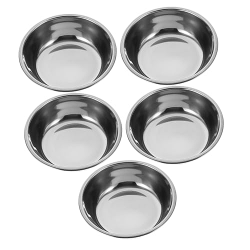 TOYZFRIENDY 5 Stück Edelstahl Haustiernäpfe Runde Stabile Futterschalen mit Glatter Oberfläche Spülmaschinenfest Auslaufsicher für Hunde und Katzen Praktisch und Leicht zu Reinigen von TOYZFRIENDY