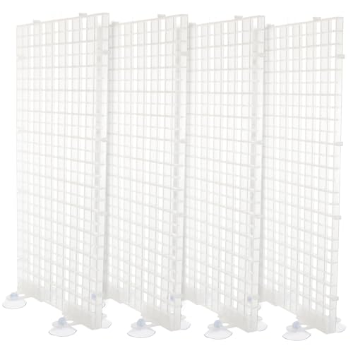 TOYZFRIENDY Aquarium Trennwand Teilig Transparent Gitterplatte Splicebar mit Saugnäpfen Zufallsfarben Fischtank Teiler für Zuchtbox und Filterisolierung Zufällige Farbe von TOYZFRIENDY