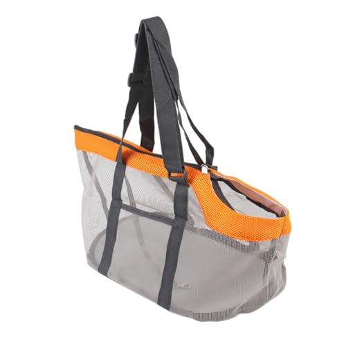 TOYZFRIENDY Atmungsaktive Leichte Nylon pet Tragetasche mit Verstellbarem Schultergurt Sicherheits Haken für Kleine Hunde und Katzen für Outdoor Reisen und Spaziergänge Orange von TOYZFRIENDY