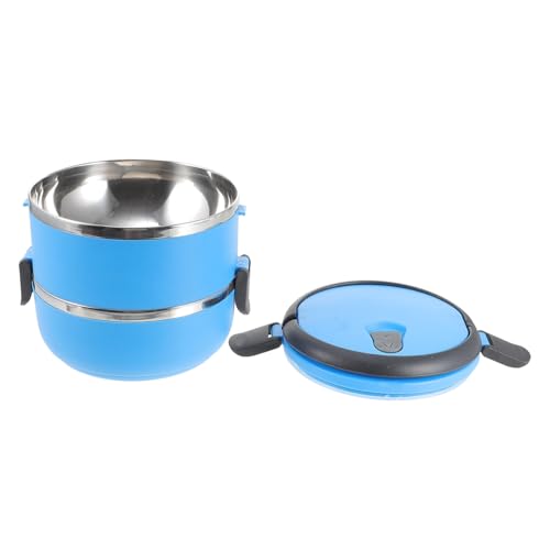 TOYZFRIENDY Auslaufsicherer Doppelwandiger Haustier Trink und Futternapf mit Griff Tragbarer Wassernapf für Hunde und Katzen für Outdoor Reisen und Camping Blau von TOYZFRIENDY