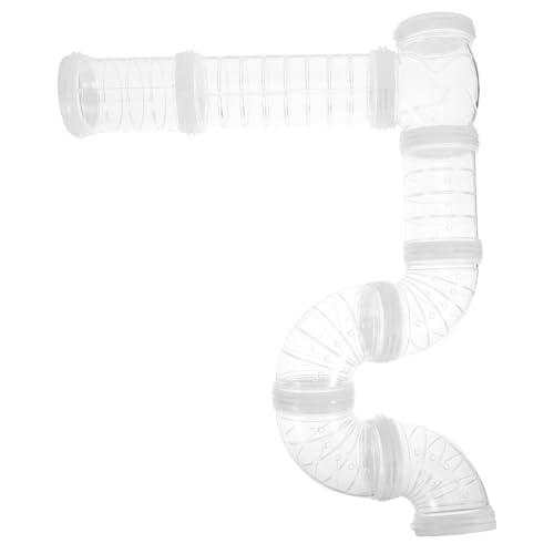 TOYZFRIENDY DIY Hamstertunnel Set Transparent Haustier Röhre Bewegungsröhre Erweiterbar Leise Verbindung Flexibel für Mäuse Hamster Ratten und Kleine Tiere von TOYZFRIENDY
