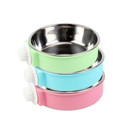 TOYZFRIENDY Edelstahl Hängend Futter und Wassernapf für Hunde Kleintiere Käfigbefestigung Bpa Frei Rostfrei Einfach zu Reinigen von TOYZFRIENDY