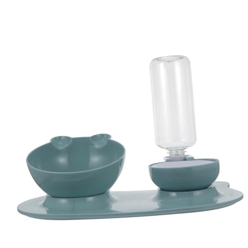 TOYZFRIENDY Erhöhter Katzennapf mit Gravity wasserflasche Automatischer Wasserversorgung Schützend für Halswirbel aus Langlebigem Pp Kunststoff rutschfest Sanftes Design für Bequemes Fressen von TOYZFRIENDY