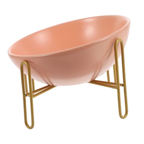 TOYZFRIENDY Erhöhter Keramik Hund Katzenfutternapf Schnurrhaarfreundlich mit Metallständer Ergonomisch für Entspanntes Fressen und Trinken Praktisches Design für Kleine Haustiere von TOYZFRIENDY