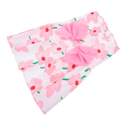 TOYZFRIENDY Blumenkleid Für Kleine Hunde Mit Schleife Geblümtes Haustier-sommeroutfit Kühlende Kleidung Für Hunde Und Katzen Leicht Und Luftig Enger Passform Für Welpen von TOYZFRIENDY