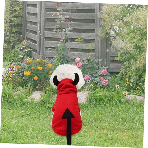 TOYZFRIENDY Halloween Haustierkostüm Dämonen Design mit Schwarzen Ohren und Weiche Fleece Winterjacke Einfach Anzuziehen Strapazierfähig und Angenehm für Hunde und Katzen für Halloween und von TOYZFRIENDY