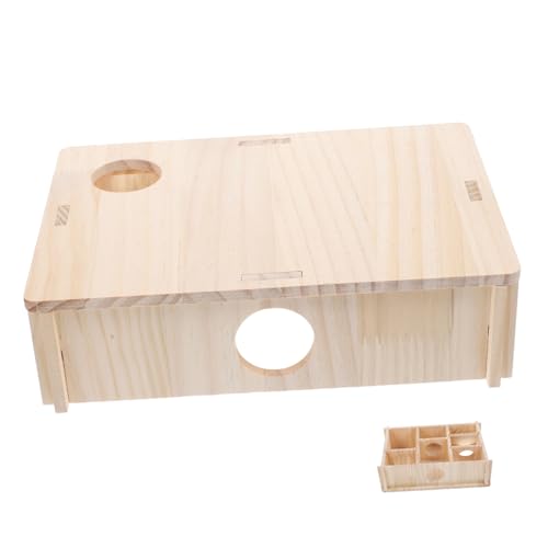 TOYZFRIENDY Hamster Versteck Holz mit Labyrinth Mehrkammer spielhaus für Zwerghamster und Meerschweinchen Langlebig Beißfest zum Klettern und Verstecken Geeignet von TOYZFRIENDY