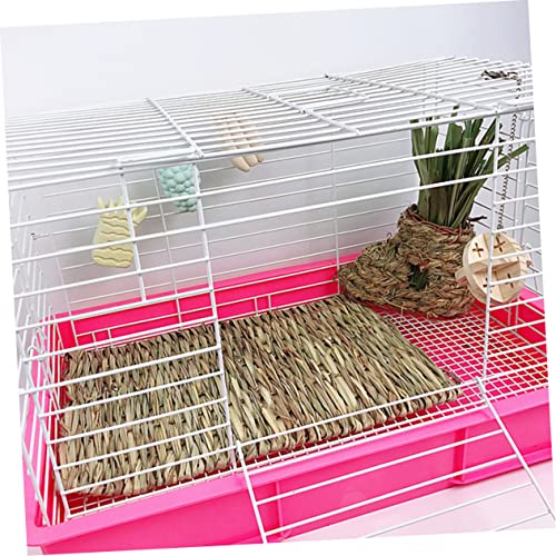TOYZFRIENDY Hamsterstrohbett aus Handgeflochtenem Schilfrohr Atmungsaktive und Langlebige Haustiermatte Temperaturausgleichend für Hamster Kaninchen Meerschweinchen und Chinchillas von TOYZFRIENDY