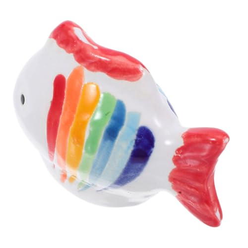 TOYZFRIENDY Handbemalte Keramische schwimmfähige Fischfigur mit Bunten Streifen Schwimmend Langlebig Realistisch für Aquarium Teich Fischbecken-Dekoration Vielseitig Einsetzbar Lebensechte von TOYZFRIENDY