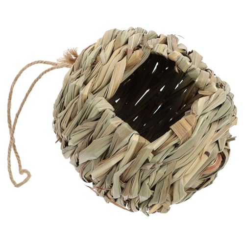 TOYZFRIENDY Handgefertigtes Natürliches Strohnest Vogelhäuschen zum Aufhängen Atmungsaktiv und Robust Multifunktional als Vogelnest und Gartendeko für Outdoor Balkon Terrasse Vogelzucht von TOYZFRIENDY