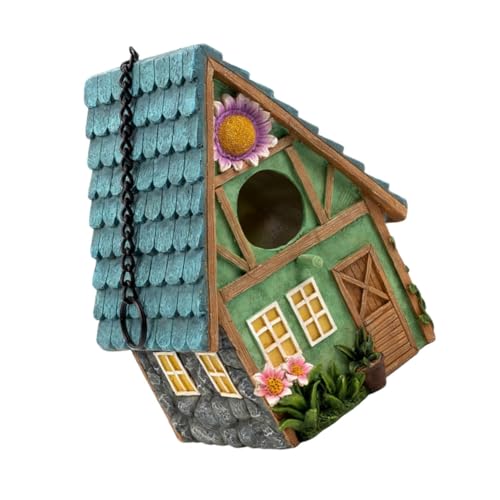 TOYZFRIENDY Handgefertigtes Vogelhaus aus Resin Wetterfestes Vogelnest mit Haken zum Aufhängen Dekoratives Garten und Hofaccessoire für Geschützten Vogelschutz im Außenbereich von TOYZFRIENDY