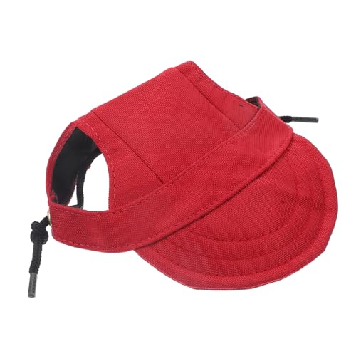 TOYZFRIENDY Haustier Baseballmütze Rot S Atmungsaktive Oxford Hundekappe für Kleine Hunde und Welpen Bequeme Leichte Pet Cap für Outdoor und Alltag von TOYZFRIENDY