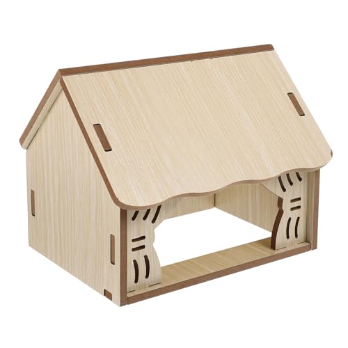 TOYZFRIENDY Holz hamsterhaus Kleintierversteck aus Sicherem Beißfestem Material Ruhiger Rückzugsort für Zwerghamster und Meerschweinchen Multifunktionales Haustierspielzeug für Training und von TOYZFRIENDY