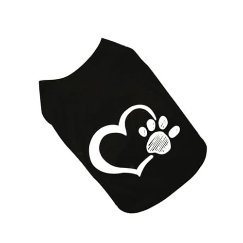 TOYZFRIENDY Hundeweste Leicht Herz Fußabdruck Muster Atmungsaktiv Komfortabel Kleine Hunde für Spaziergang Jogging Party Anlass von TOYZFRIENDY