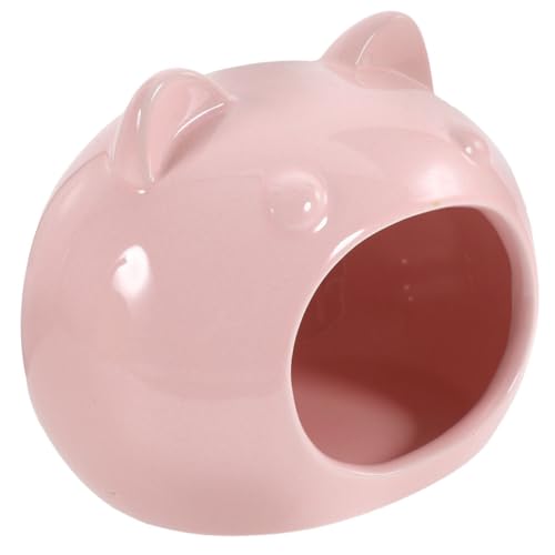 TOYZFRIENDY Keramik Hamster Versteck Haus Kleintier Rückzugsort Zwerghamster Versteck Meerschweinchen Tunnel Haustier Hideout Rosa Klein Robust Einfach Zu Reinigen von TOYZFRIENDY
