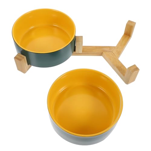 TOYZFRIENDY Keramik Katzenfutternapf mit Holzständer Doppelfarbiger Abnehmbarer Futternapf für Katzen und Kleine Hunde Erhöhtes Design für Bequemes Fressen und Trinken Einfache Reinigung TOYZFRIENDY Keramik Katzenfutternapf mit Holzständer Doppelfarbiger Abnehmbarer Futternapf für Katzen und Kleine Hunde Erhöhtes Design für Bequemes Fressen und Trinken Einfache Reinigung von TOYZFRIENDY