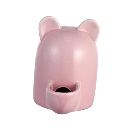 TOYZFRIENDY Keramik Trinknapf mit Cartoon Katzenohren Design Automatischer Wasserspender für Hamster Kaninchen und Kleine Katzen Selbstbefüllender Haustiernapf Roter Kleiner Futterspender für von TOYZFRIENDY