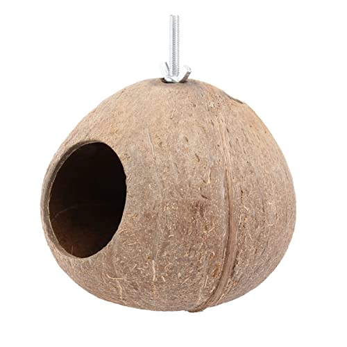 TOYZFRIENDY Kokosnussschalen-vogelnest Vogelhaus Ai Für Im Freien Nester Vogelnest Kokosnussschale Vogel-Kokosnuss-Haus Sittich Nest House Kokosnuss Warimes Gelb Hanfseil von TOYZFRIENDY
