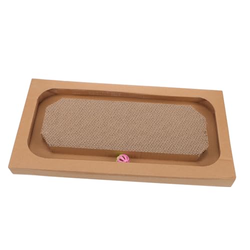 TOYZFRIENDY Kratzbrett für Katzen mit Spielball Laufbahn Dicke Kratzpappe Schützt Möbel Interaktives Katzenspielzeug zur Gesunder Kratzgewohnheiten Dekoratives Katzenkratzer Board für von TOYZFRIENDY