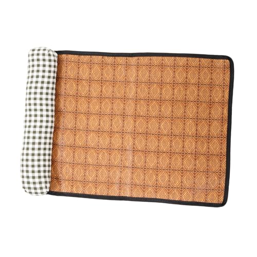 TOYZFRIENDY Kühlmatte Katze Eisfasermatte mit Kissen Komfortable Sommer Haustier Matte für Hunde und Katzen bis Atmungsaktiv Kühlend Strapazierfähig von TOYZFRIENDY