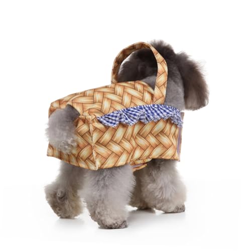 TOYZFRIENDY Lustiges Hundekostüm Körbchenform Halloween Weihnachten Haustier Cosplay Kleidung Atmungsaktiv Bequem Für Kleine Und Mittlere Hunde von TOYZFRIENDY
