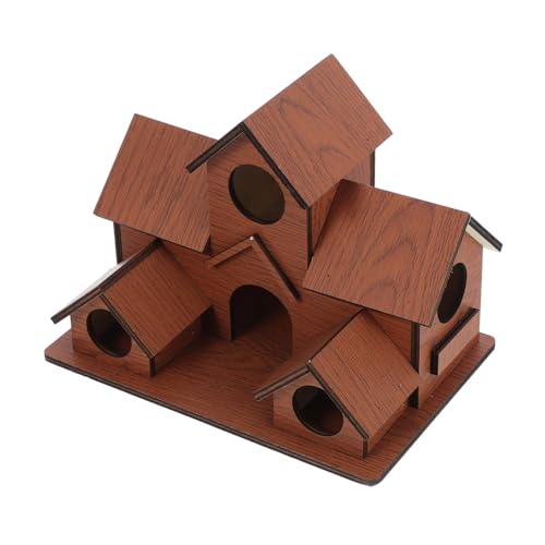 TOYZFRIENDY Mehrloch Vogelhaus aus Holz für Außenbereich mit Nisthöhlen Dekoratives Garten Vogelhaus zur Verschiedener Vogelarten Einfach zu Montieren für Balkon und Park von TOYZFRIENDY