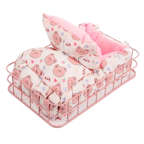 TOYZFRIENDY Metall plattform schlafnest für Kleintiere Stabiles Hamster Meerschweinchen Bett mit Baumwollwolle Langlebiges Beißfestes Nest für Ratten Chinchillas Papageien Rosa Rahmen TOYZFRIENDY Metall plattform schlafnest für Kleintiere Stabiles Hamster Meerschweinchen Bett mit Baumwollwolle Langlebiges Beißfestes Nest für Ratten Chinchillas Papageien Rosa Rahmen von TOYZFRIENDY