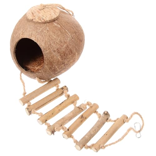 TOYZFRIENDY Natürlicher Kokosnuss vogelhaus mit Leiter Dekoratives Hängendes Nistnest für Wellensittiche und Papageien Stresslinderndes Schlafnest Vielseitig für Vogelkäfig und Außendeko TOYZFRIENDY Natürlicher Kokosnuss vogelhaus mit Leiter Dekoratives Hängendes Nistnest für Wellensittiche und Papageien Stresslinderndes Schlafnest Vielseitig für Vogelkäfig und Außendeko von TOYZFRIENDY