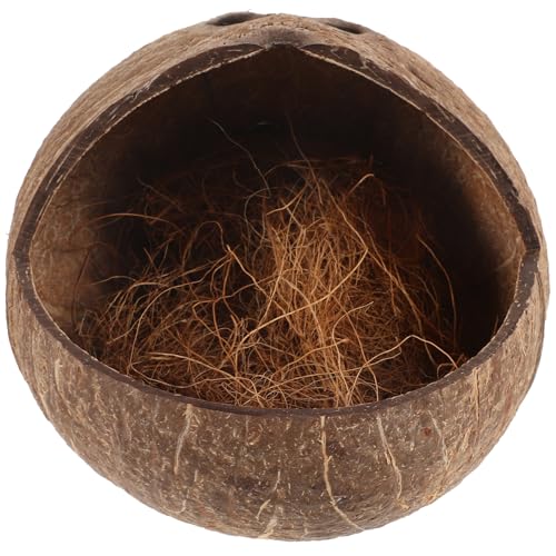 TOYZFRIENDY Natürlicher Kokosnussschalen Vogelnest Vogelhaus für Käfig Hängend Robust Kreatives Papageien Nest für Wellensittiche und Vögel Einfache Aktivitätsraum Außengeeignet von TOYZFRIENDY