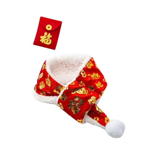 TOYZFRIENDY Neujahrsstil Haustier Dreieckstuch Warmes Leichtes Katzen und Hundehalsband mit Chinesischem Element für Party und Festtagsdekoration von TOYZFRIENDY