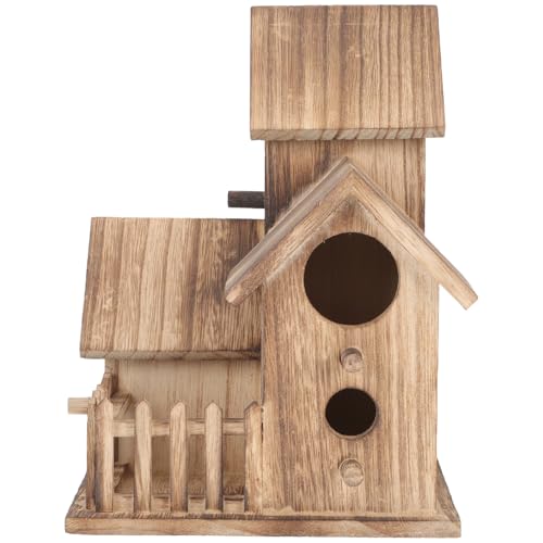 TOYZFRIENDY Nistkasten aus Holz Nistcottage Vogelhaus im Landhausstil mit Breitem Eingang für Sittiche Wellensittiche Nymphensittiche und Kleine Gartenvögel Wetterfest für Balkon und Garten von TOYZFRIENDY