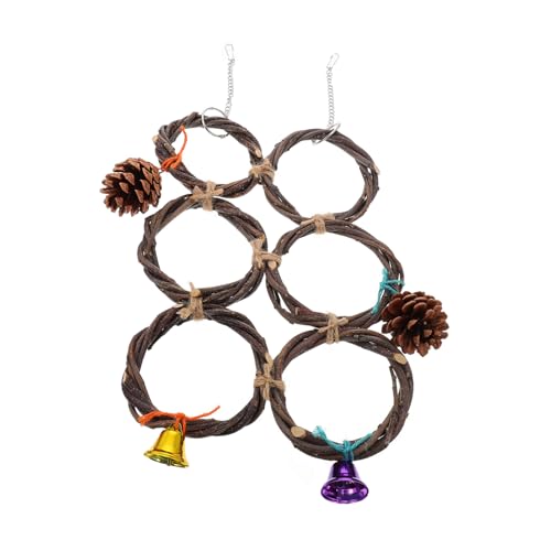 TOYZFRIENDY Papageien Kauspielzeug aus Langlebigem Naturmaterial Handgefertigter Hängender Spielring für Vogelkäfig Fördert Klettern und Bewegung Geeignet für Wellensittiche und Kleine Vögel TOYZFRIENDY Papageien Kauspielzeug aus Langlebigem Naturmaterial Handgefertigter Hängender Spielring für Vogelkäfig Fördert Klettern und Bewegung Geeignet für Wellensittiche und Kleine Vögel von TOYZFRIENDY