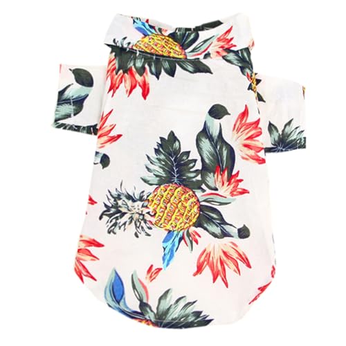 TOYZFRIENDY Pet Sommerhemd für Kleine Hunde Atmungsaktives Langlebiges Hawaii Hundeshirt in Weiß Modisches Kreatives Hundekostüm für Alltag Schlaf und Bilder S von TOYZFRIENDY