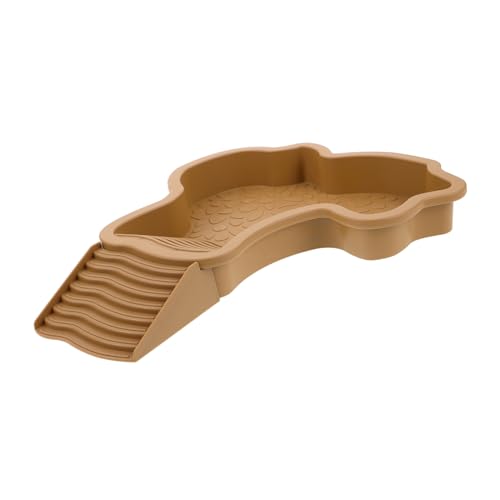 TOYZFRIENDY Pet Turtle Badewanne Schildkrötenplattform Für Aquarium Groß Badeaquariumlebensraum Für Eidechsen Bereich Zum Sonnenbaden Von Schildkröten Schildkrötenrampe Khaki Plastik von TOYZFRIENDY