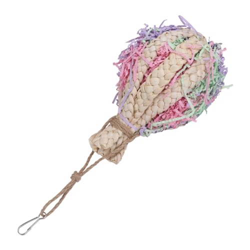 TOYZFRIENDY Rattan Vogelspielzeug für Wellensittiche und Nymphensittiche Kleiner Papageienspielzeug Ball aus Maisblättern Kau und Abenteuerfreundlich Sicher und Kreativ für Käfigvögel von TOYZFRIENDY