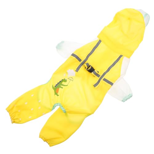 TOYZFRIENDY Reflektierender Wasserdichter Hunde Regenmantel mit Kapuze Voll Bedeckender Leichter Ganzkörper Jumpsuit für Kleine und Mittelgroße Hunde Praktisch für Regen Schneetage Sichtbar von TOYZFRIENDY