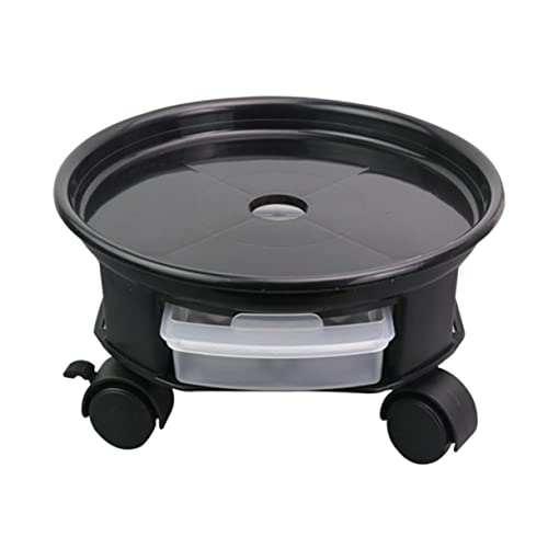 TOYZFRIENDY Runder Pflanzentopf Stand mit Abnehmbaren und Praktischem Schubladenfach Blumenkübel Basis für Zuhause Schwarz von TOYZFRIENDY