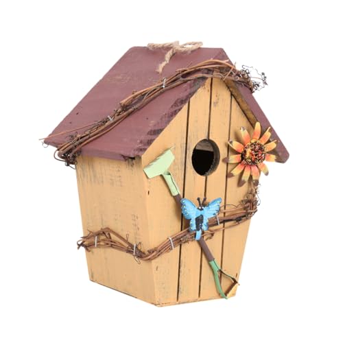 TOYZFRIENDY Rustikales Hängendes Vogelhaus aus Holz mit Roter Schrägdach Wetterbeständig Feine Handwerkskunst Dekoratives Gartenornament für Außenbereiche für Balkon Hochzeit und Innenhof TOYZFRIENDY Rustikales Hängendes Vogelhaus aus Holz mit Roter Schrägdach Wetterbeständig Feine Handwerkskunst Dekoratives Gartenornament für Außenbereiche für Balkon Hochzeit und Innenhof von TOYZFRIENDY