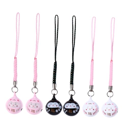 TOYZFRIENDY Teiliges Glückskatze Anhänger Kupfer Glocke Cellphone Charms Taschen Deko Winkekatze Glücksbringer für Handy Rucksack Brieftasche von TOYZFRIENDY