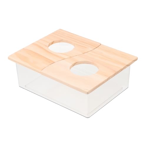 TOYZFRIENDY Transparente Hamster Toilette mit Deckel rutschfeste Sandbad Box und Urinbecken Vielseitiges Kleines Nagetier Badezimmer für Hamster und Kleintiere von TOYZFRIENDY