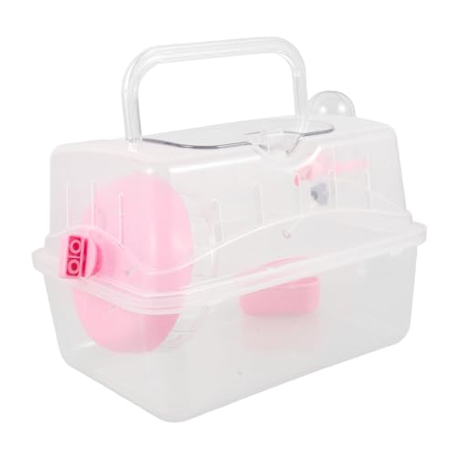 TOYZFRIENDY Transparente Hamster Transportbox mit Tragegriff Tragbarer Kleintierkäfig aus Robustem Leicht zu Reinigen Design für Hamster Mäuse und Kleine Haustiere Unterwegs von TOYZFRIENDY