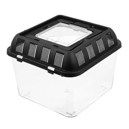 TOYZFRIENDY Transparente Mittelgroße Reptilien Zuchtbox Tragegriff Atmungsaktiv Leicht Kompakt als Futter und Transportbox für Spinnen Eidechsen und Andere Kletterhaustiere von TOYZFRIENDY