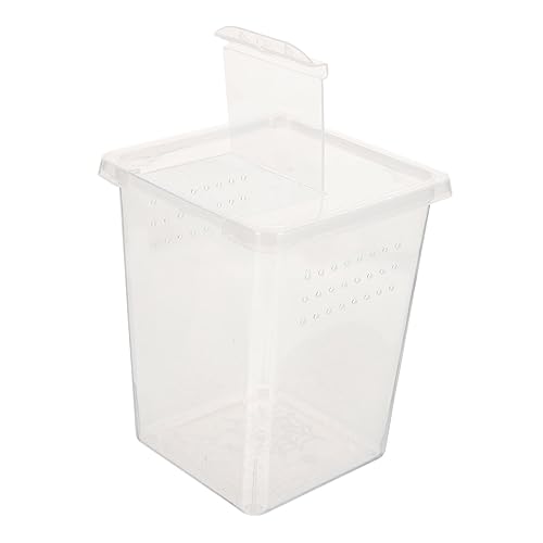 TOYZFRIENDY Transparente Reptilien Fütterungsbox mit Atmungsaktiven Löchern Robuste Insekten Aufzuchtbox für Spinnen Geckos und Kleine Reptilien Langlebiger Lichtdurchlässiger von TOYZFRIENDY